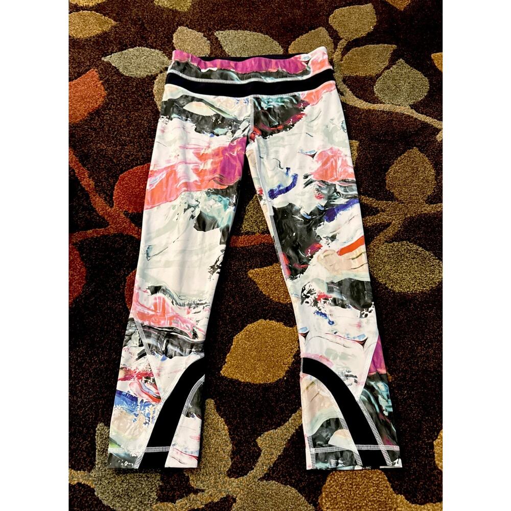 Lululemon Run Inspire Crop II All Full-On Luxtreme Pigment Wave 21”Size 4